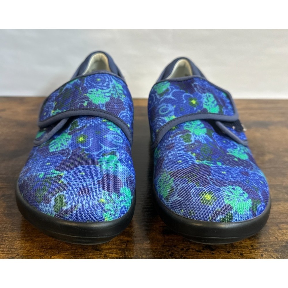 Alegria Spright Baby Bloomer Shoes Size 7 -7.5 37 Blue Knit Slip-On Comfort Flat - Picture 5 of 12